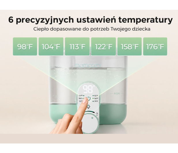 MOMCOZY Podgrzewacz do wody FD03, podwójne podświetlenie, nocne karm - 1595029 - zdjęcie 2